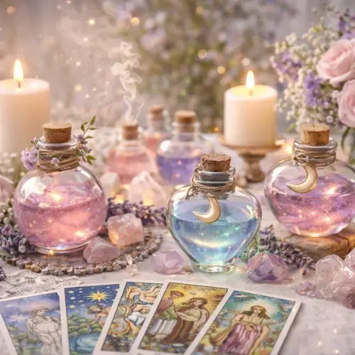 Mujer reflexionando en calma después de una lectura de tarot